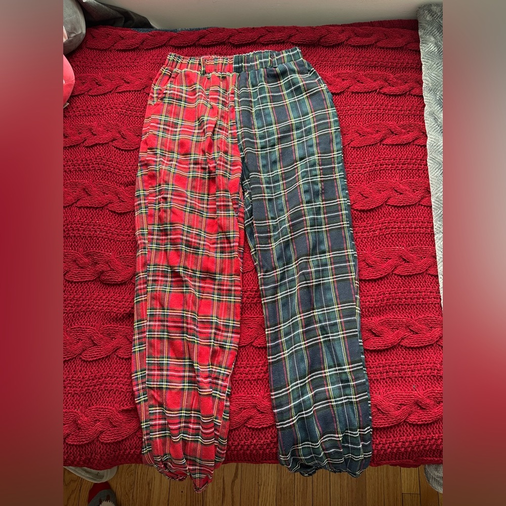 Split dye plaid pants